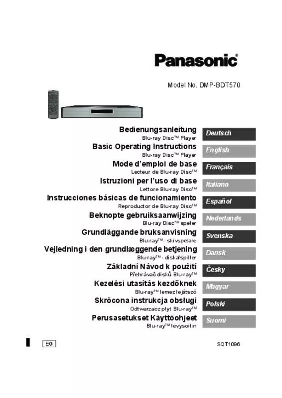 Mode d'emploi PANASONIC DMP-BDT570