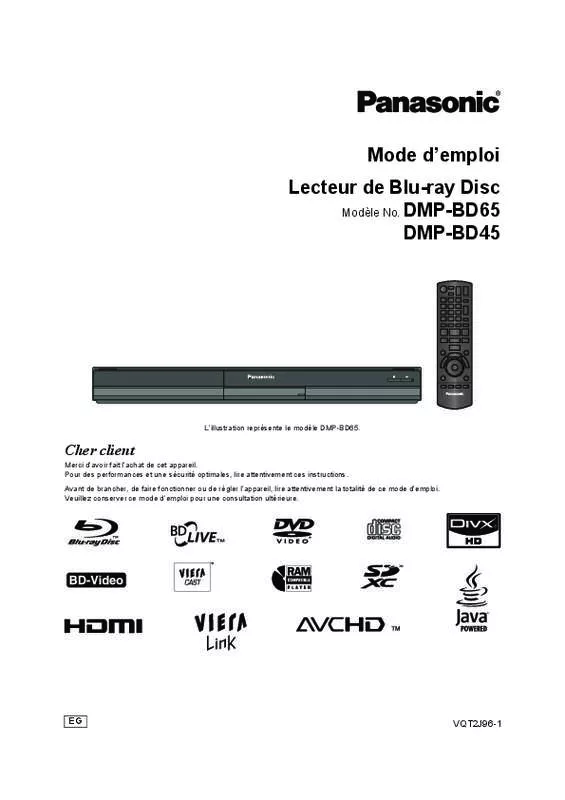 Mode d'emploi PANASONIC DMP BP 65