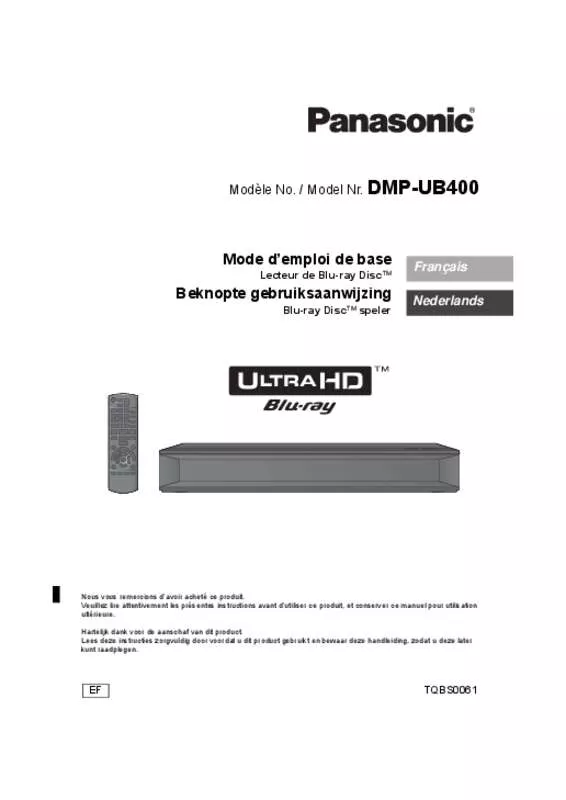 Mode d'emploi PANASONIC DMP-UB400