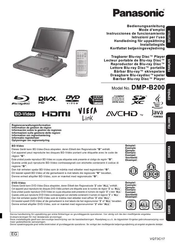 Mode d'emploi PANASONIC DMP-B200EG