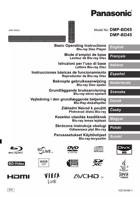 Mode d'emploi PANASONIC DMPBD45