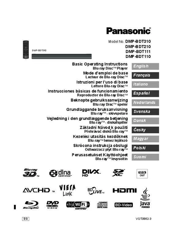 Mode d'emploi PANASONIC DMP-BDT111