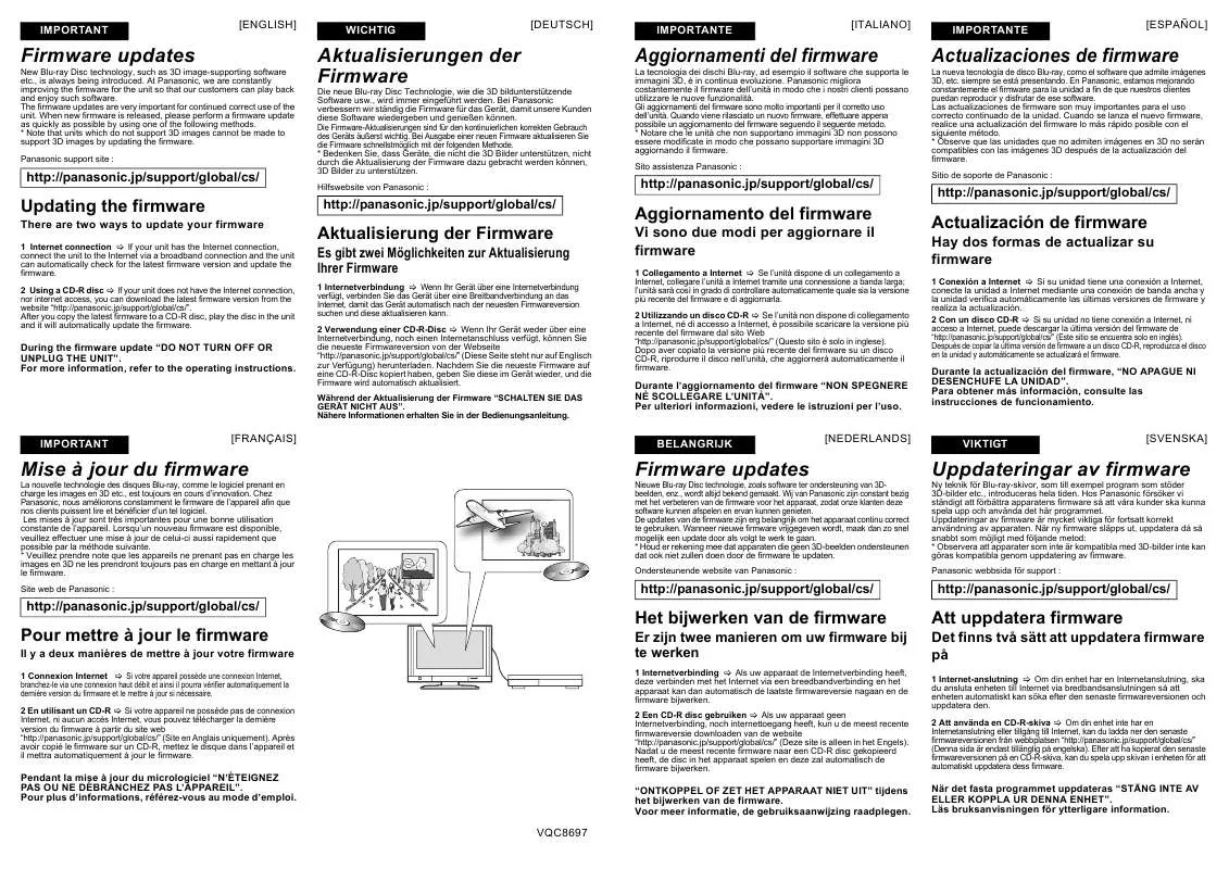 Mode d'emploi PANASONIC DMP-BDT120EC