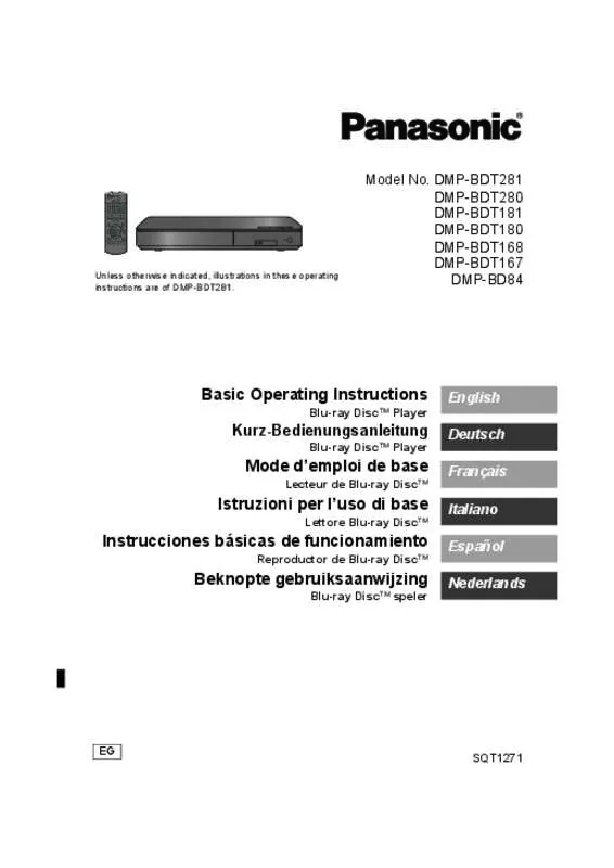 Mode d'emploi PANASONIC DMP-BDT181EG