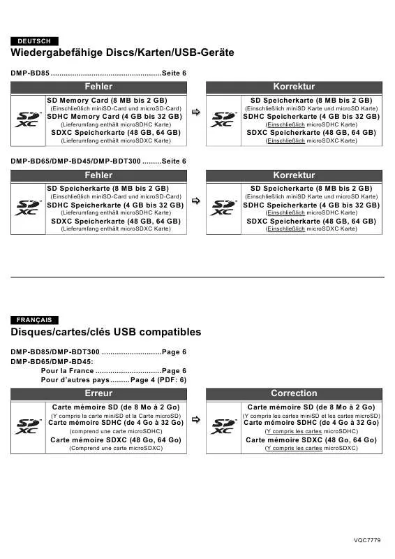 Mode d'emploi PANASONIC DMPBDT300EG