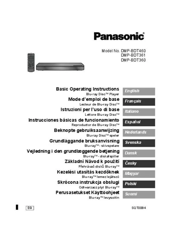 Mode d'emploi PANASONIC DMP-BDT360EG