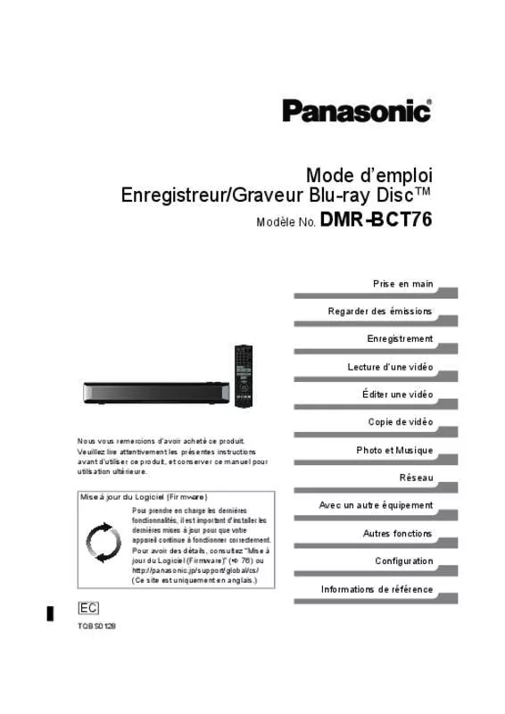 Mode d'emploi PANASONIC DMRBCT76EC