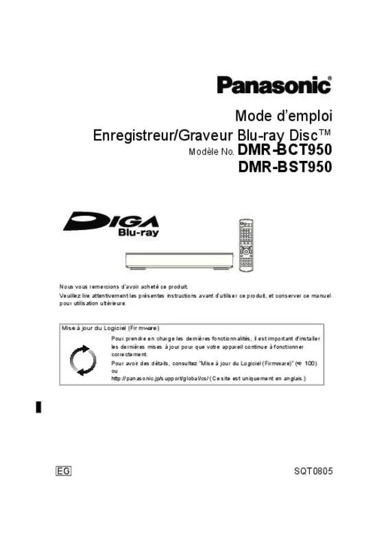 Mode d'emploi PANASONIC DMR-BCT950EG