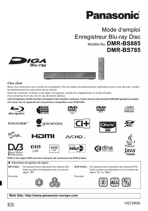 Mode d'emploi PANASONIC DMR-BS785