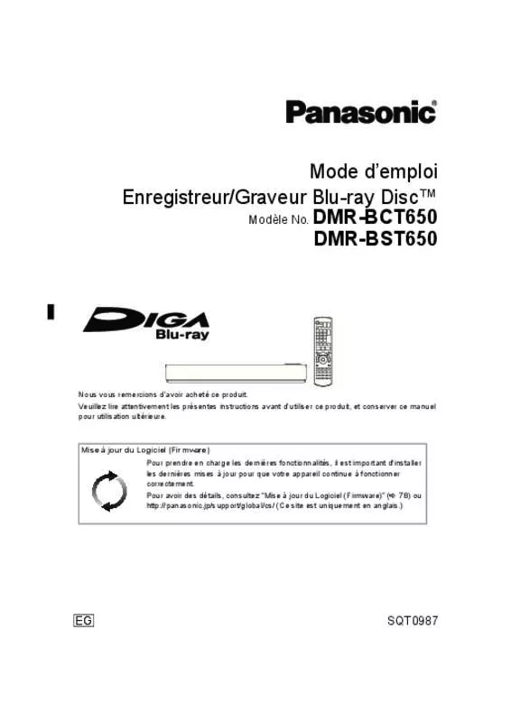 Mode d'emploi PANASONIC DMR-BST650EG