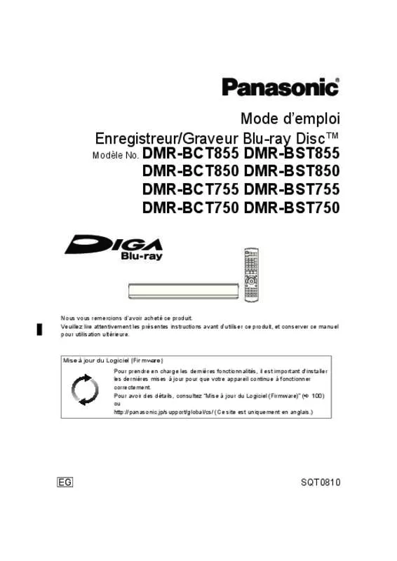 Mode d'emploi PANASONIC DMR-BST855EG