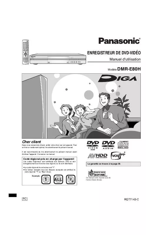 Mode d'emploi PANASONIC DMR-E80H