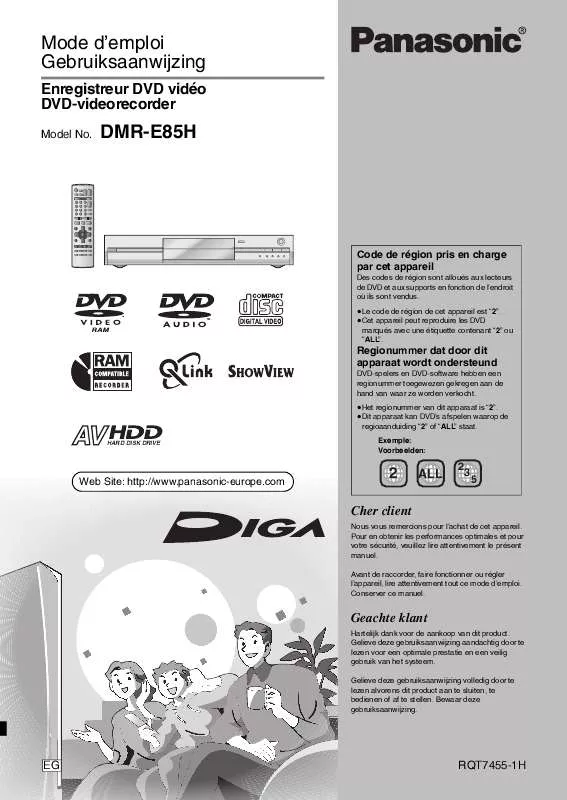 Mode d'emploi PANASONIC DMR-E85HEG