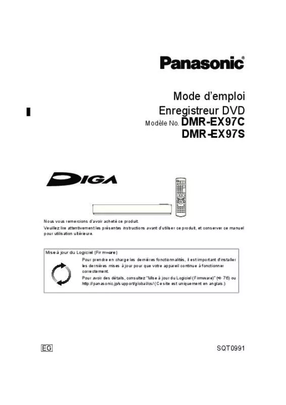 Mode d'emploi PANASONIC DMR-EX97CEG