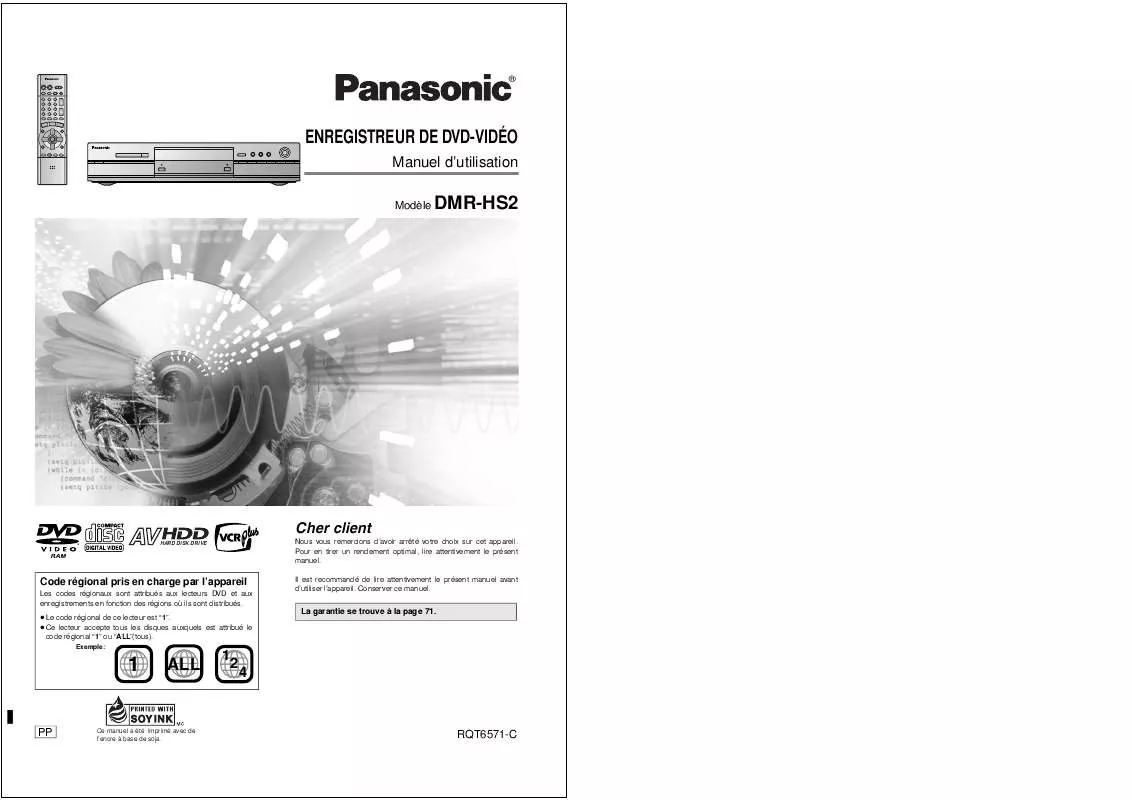 Mode d'emploi PANASONIC DMR-HS2