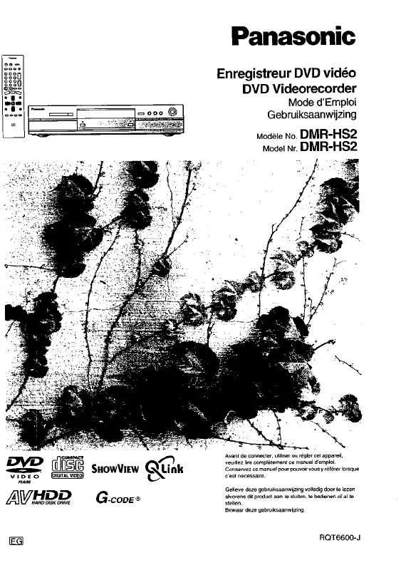 Mode d'emploi PANASONIC DMR-HS2EG