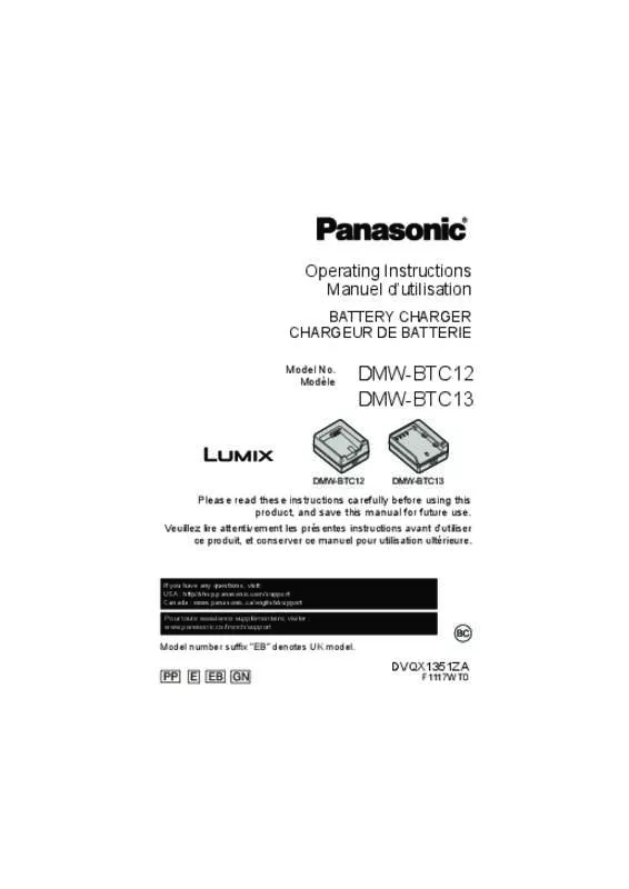 Mode d'emploi PANASONIC DMWBTC12E