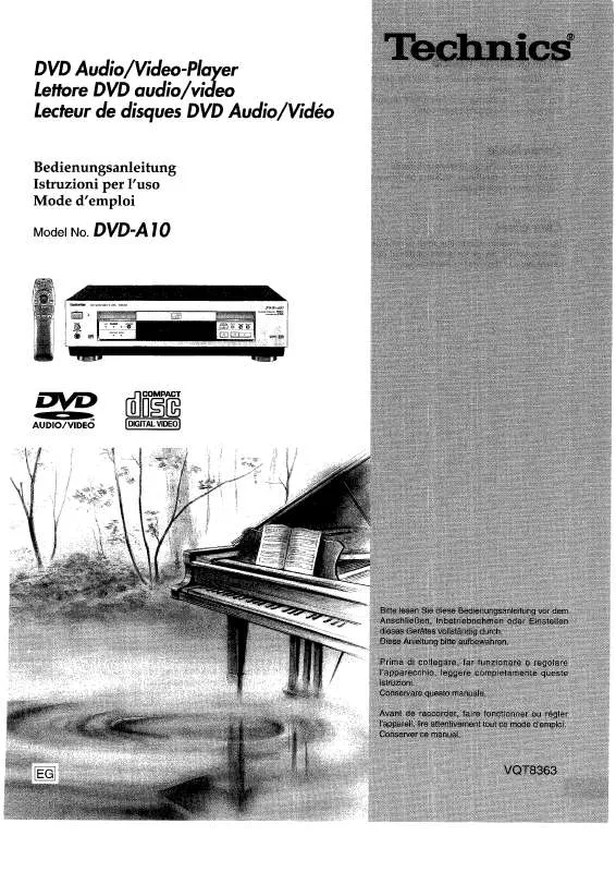 Mode d'emploi PANASONIC DVD-A10