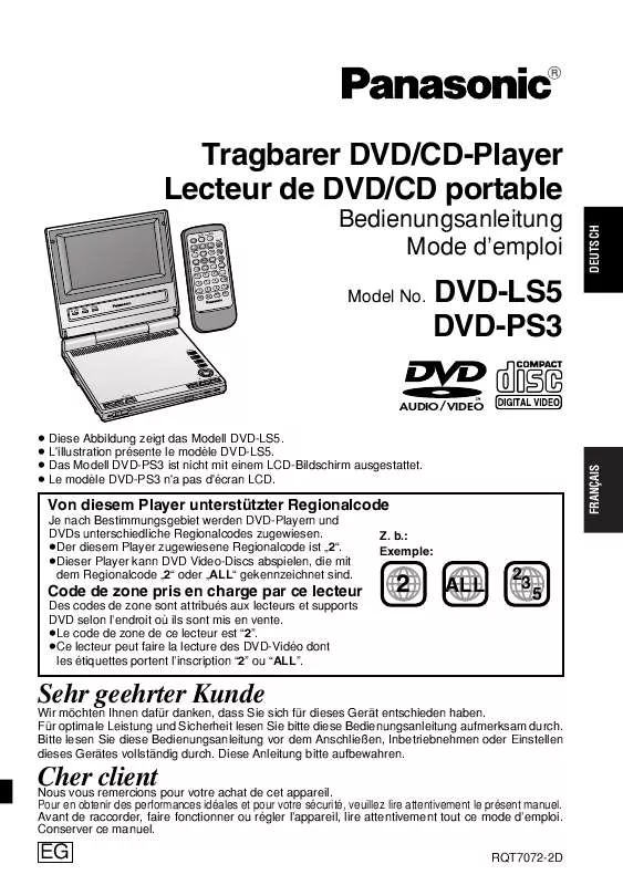 Mode d'emploi PANASONIC DVD-LS5