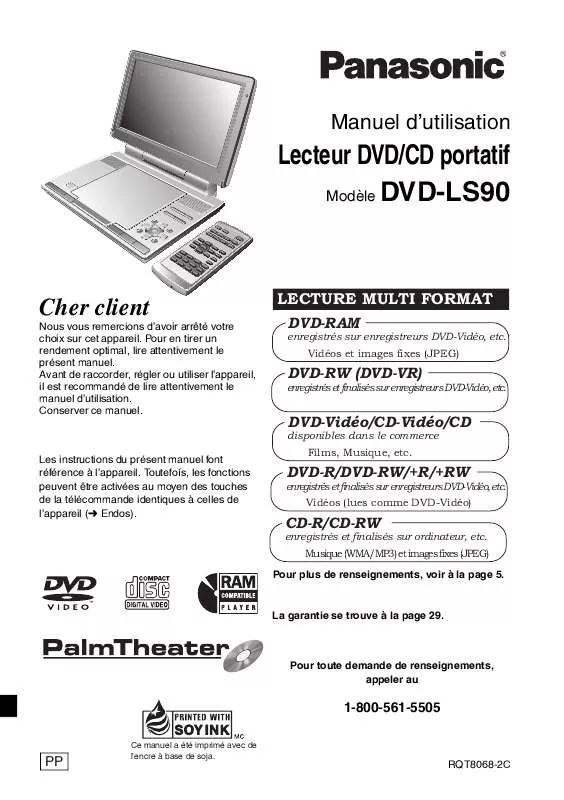 Mode d'emploi PANASONIC DVD-LS90