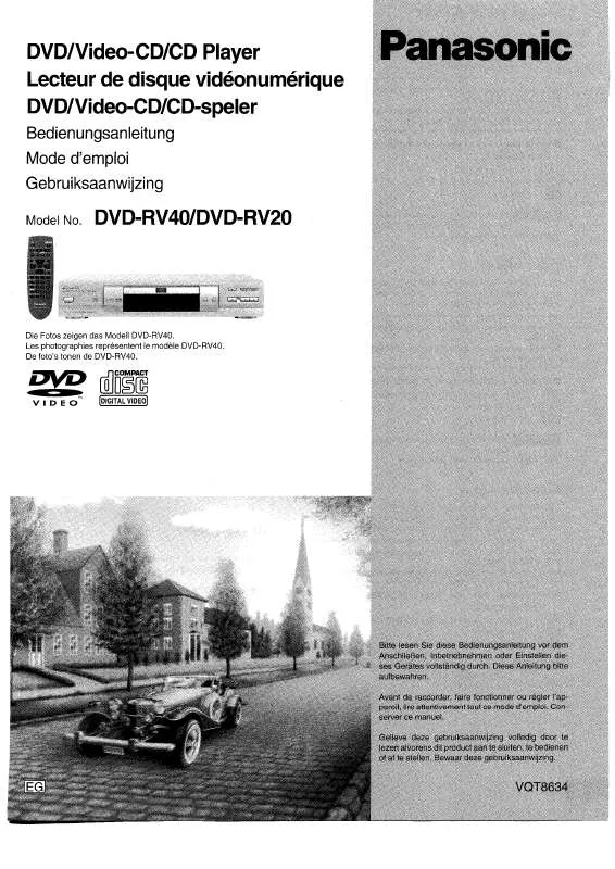 Mode d'emploi PANASONIC DVD-RV40