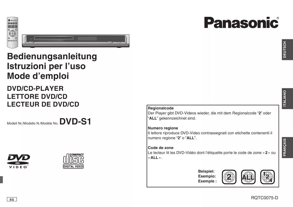 Mode d'emploi PANASONIC DVD-S1