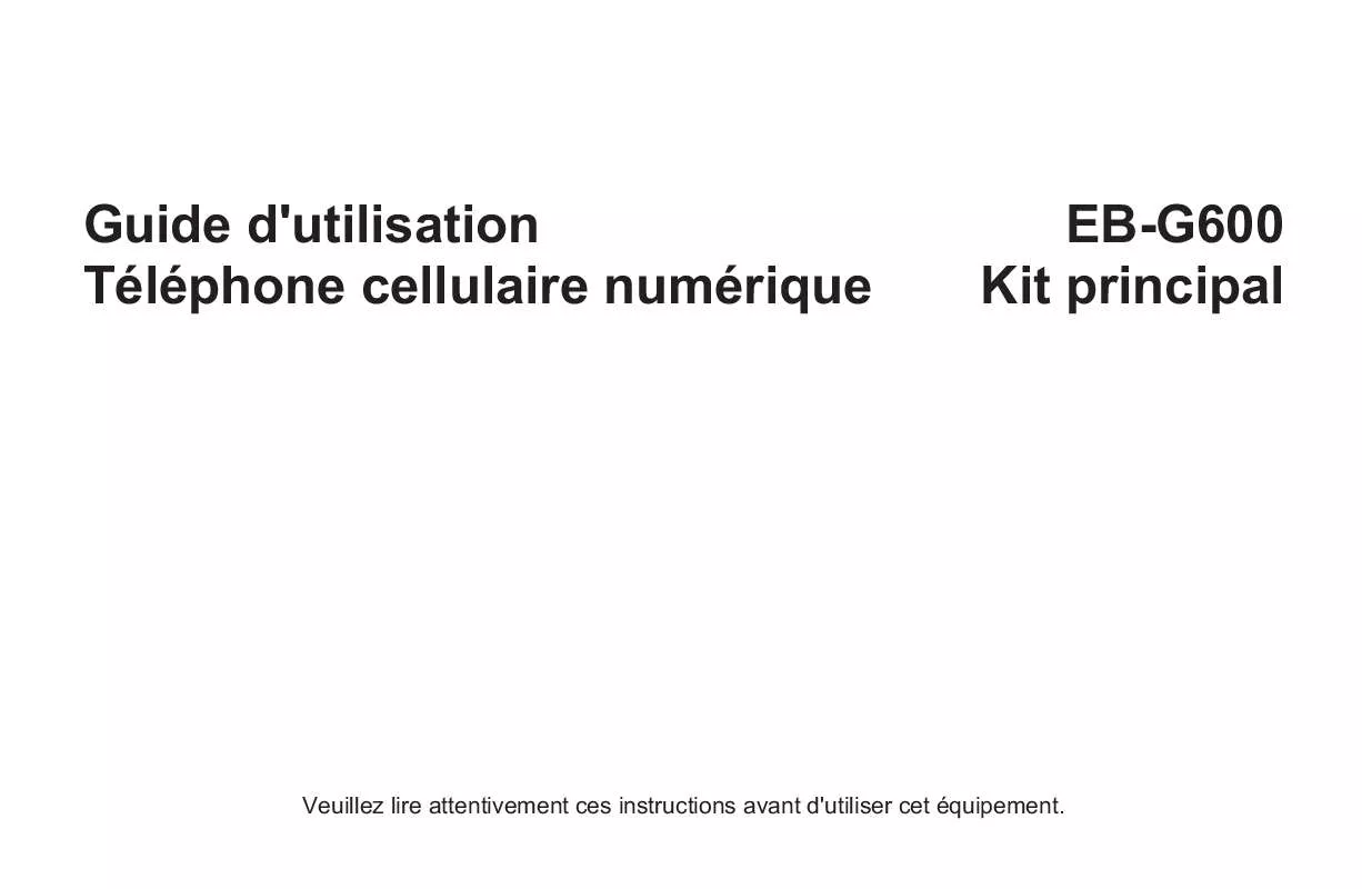 Mode d'emploi PANASONIC EB-G600