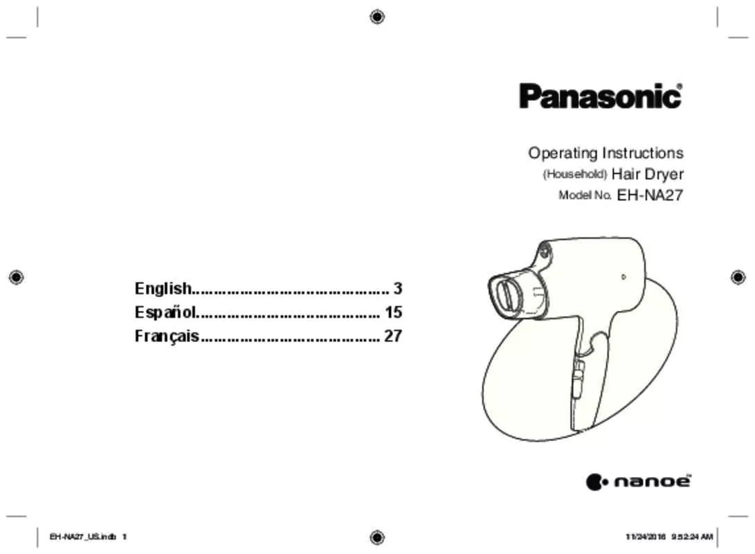 Mode d'emploi PANASONIC EH-NA27