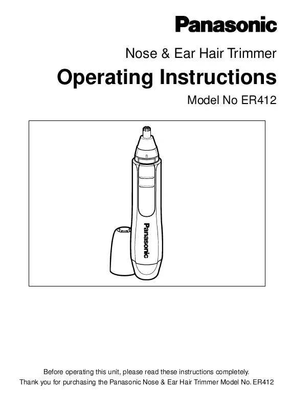 Mode d'emploi PANASONIC ER-412
