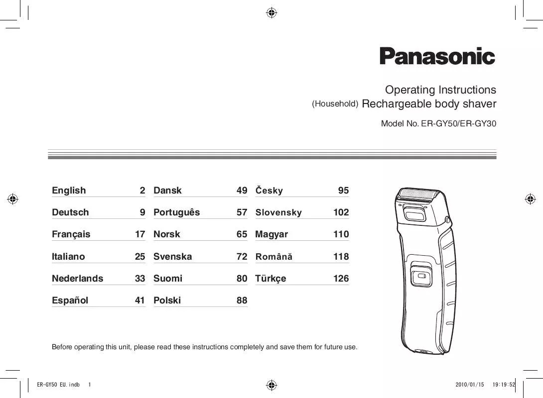 Mode d'emploi PANASONIC ERGY30