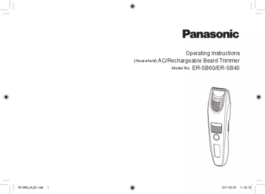 Mode d'emploi PANASONIC ERSB60