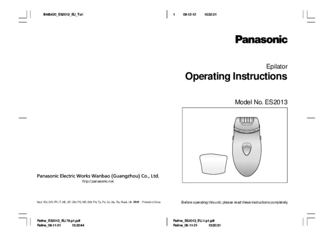 Mode d'emploi PANASONIC ES-2013