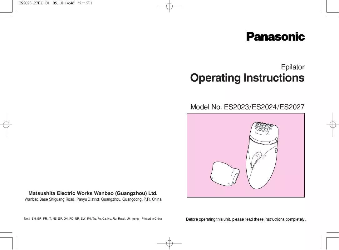 Mode d'emploi PANASONIC ES-2024