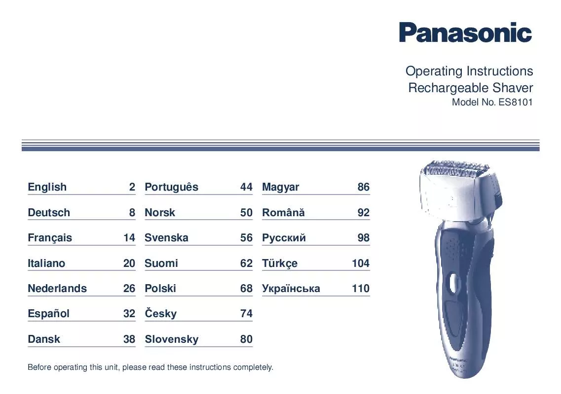 Mode d'emploi PANASONIC ES8101