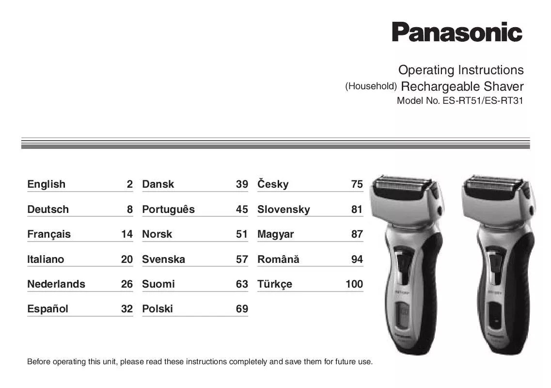 Mode d'emploi PANASONIC ESRT31