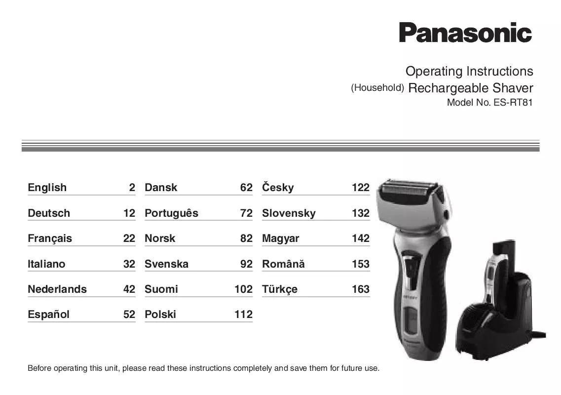 Mode d'emploi PANASONIC ESRT81