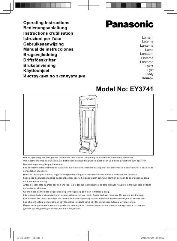 Mode d'emploi PANASONIC EY3741