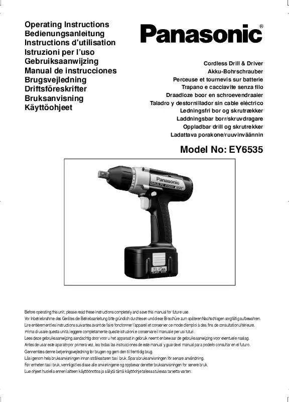 Mode d'emploi PANASONIC EY6535