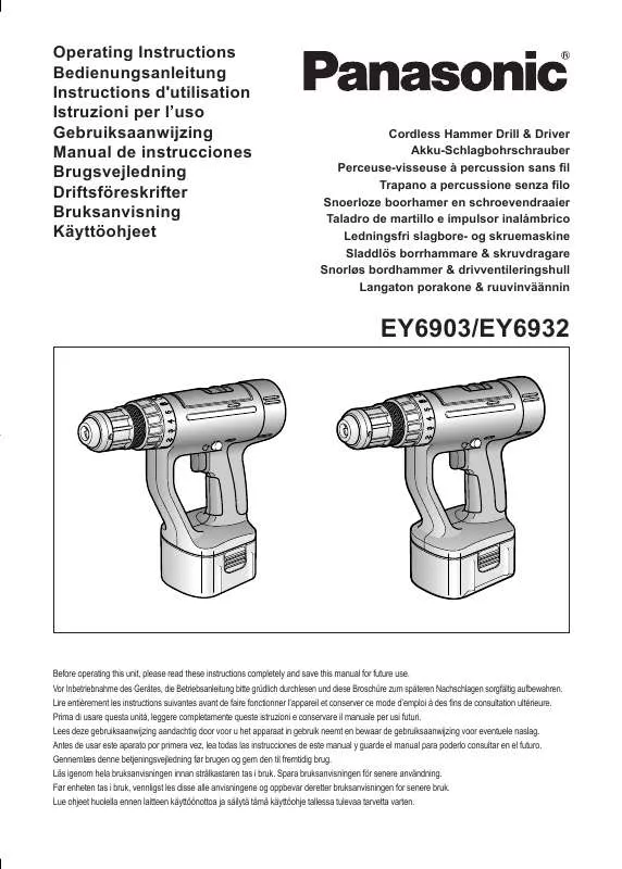 Mode d'emploi PANASONIC EY6932