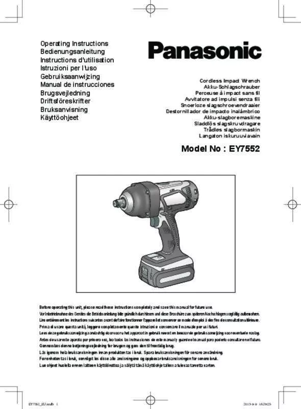 Mode d'emploi PANASONIC EY-7552