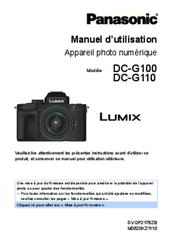 Mode d'emploi PANASONIC G100