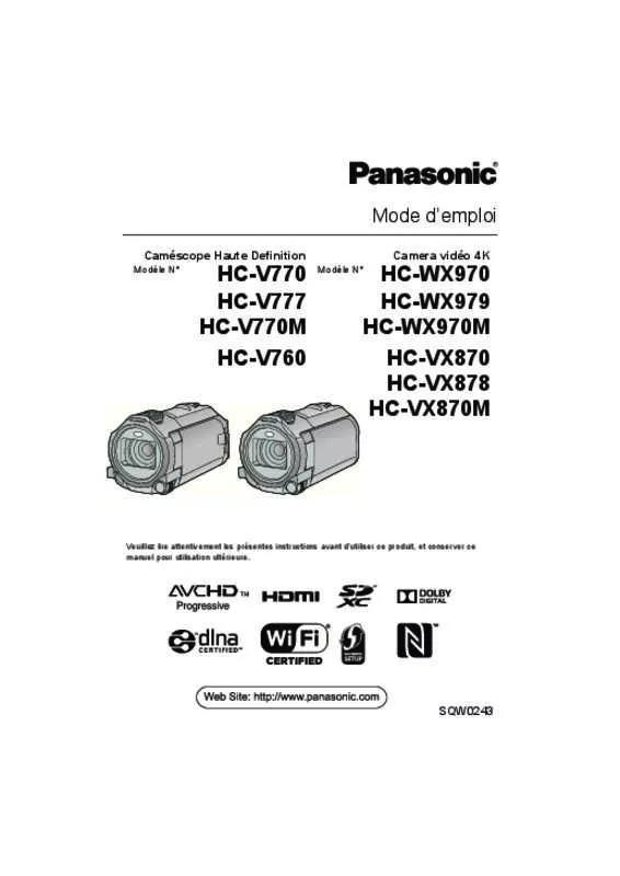 Mode d'emploi PANASONIC HC-V770