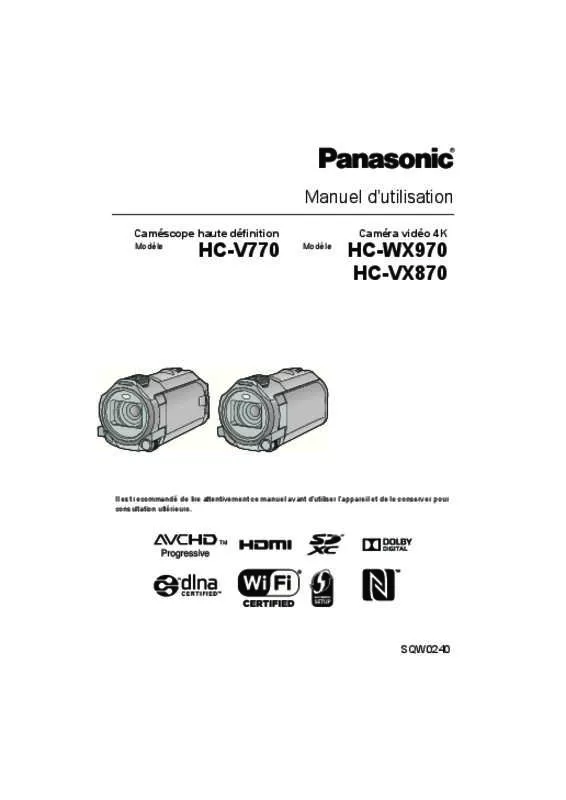 Mode d'emploi PANASONIC HC-VX870EF