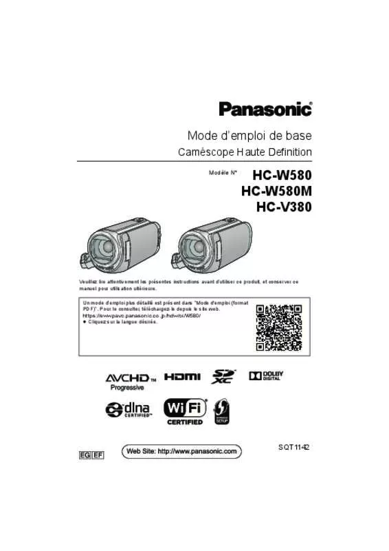 Mode d'emploi PANASONIC HC-W580