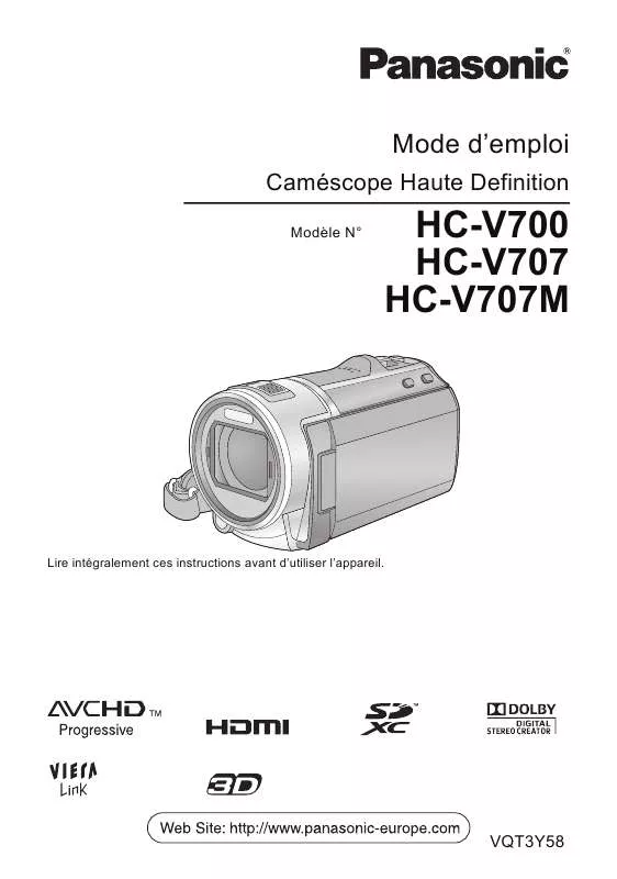 Mode d'emploi PANASONIC HC-V707EG