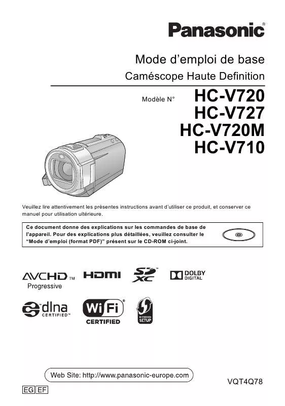 Mode d'emploi PANASONIC HC-V710EF