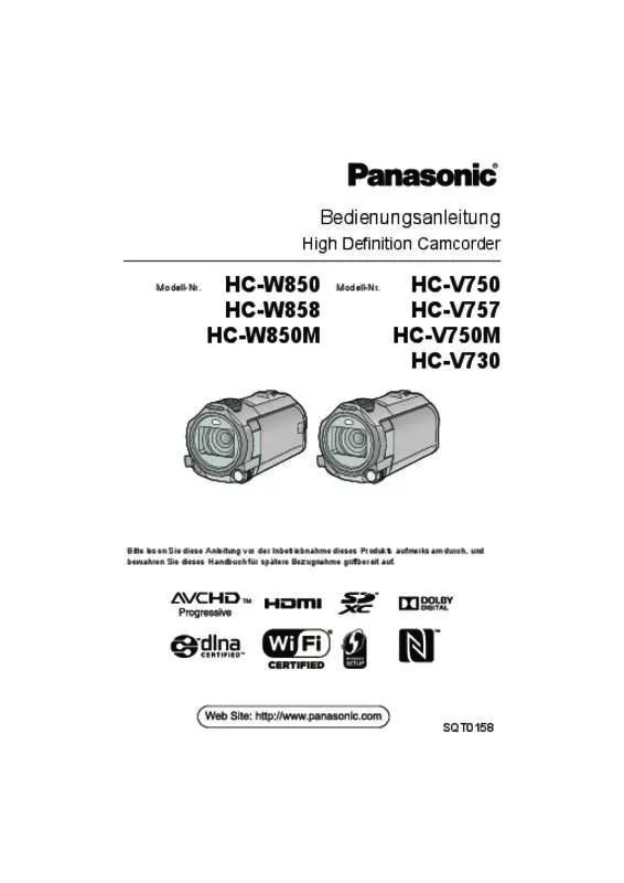 Mode d'emploi PANASONIC HC-V750MEG