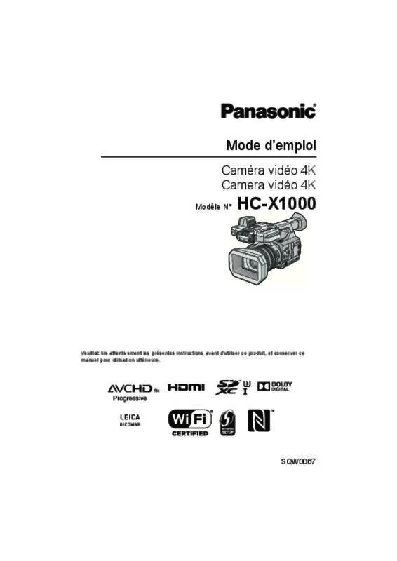 Mode d'emploi PANASONIC HCX1000PP