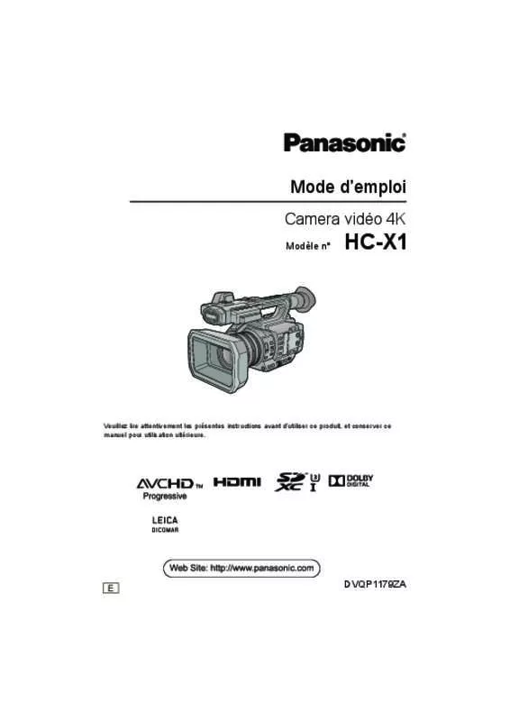 Mode d'emploi PANASONIC HC-X1E