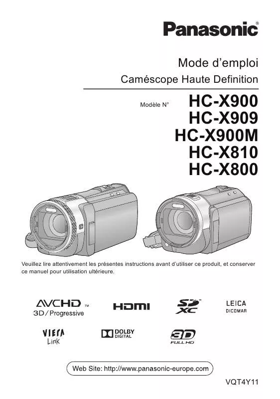 Mode d'emploi PANASONIC HC-X810EG